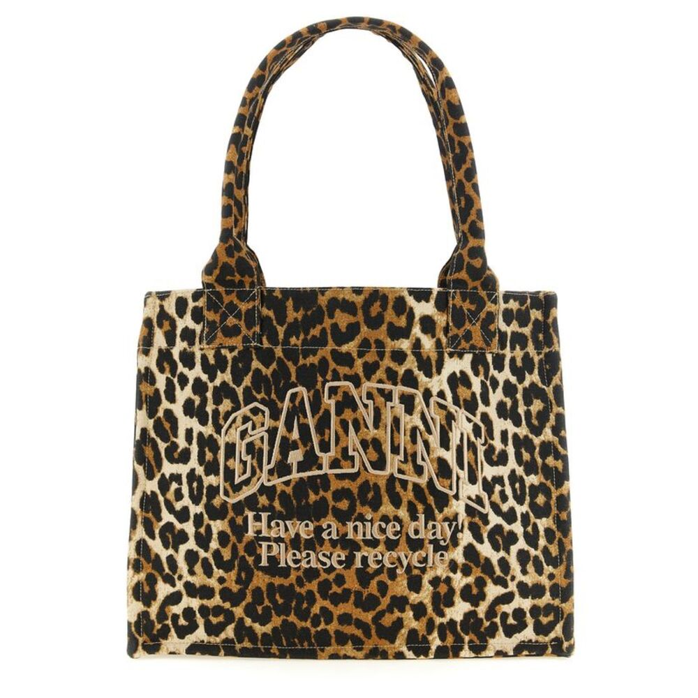 Ganni Women's Leopard Large Shopping Bag